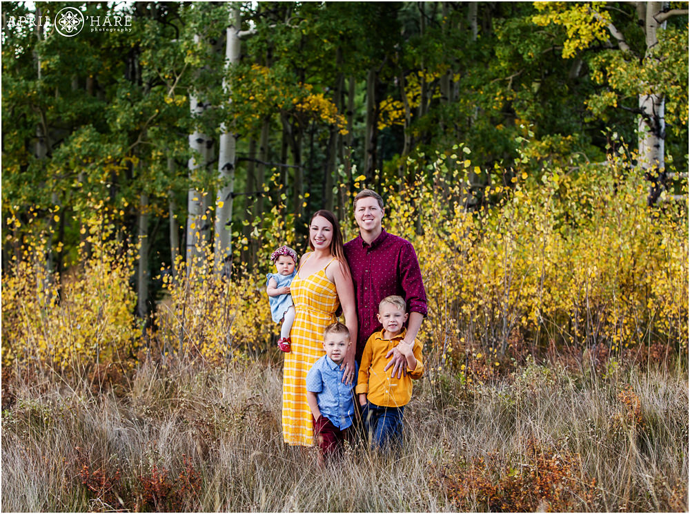 Colorful Autumn Family Photos in Evergreen Colorado
