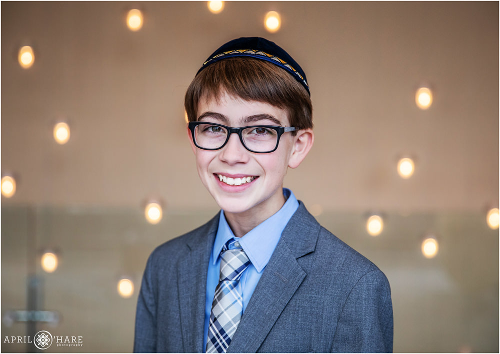 Nice window light portrait for a bar mitzvah boy in Fort Collins Colorado at The Lincoln Center