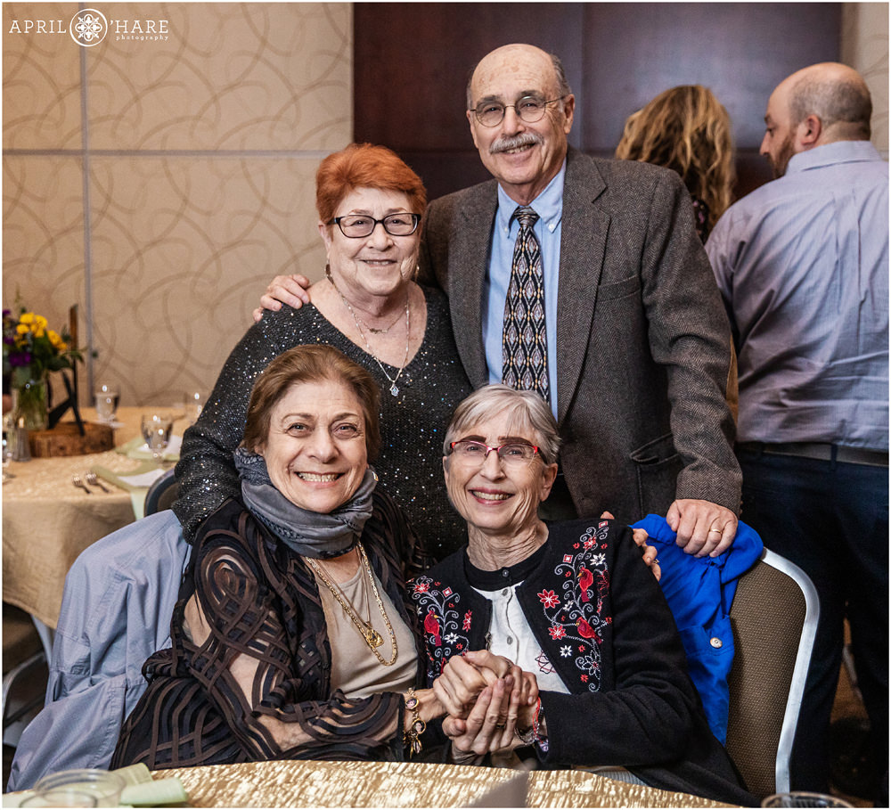 Candid family photo from a bar mitzvah party at The Lincoln Center in Fort Collins Colorado
