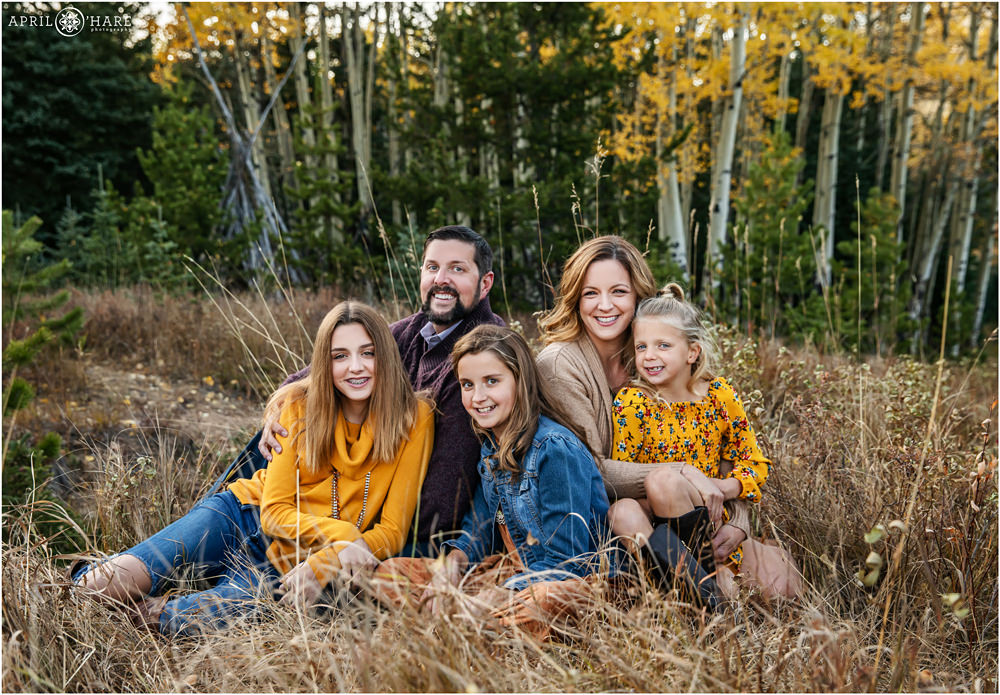 Lovely classic Colorado family photographer in the woods of Evergreen on Squaw Pass Road