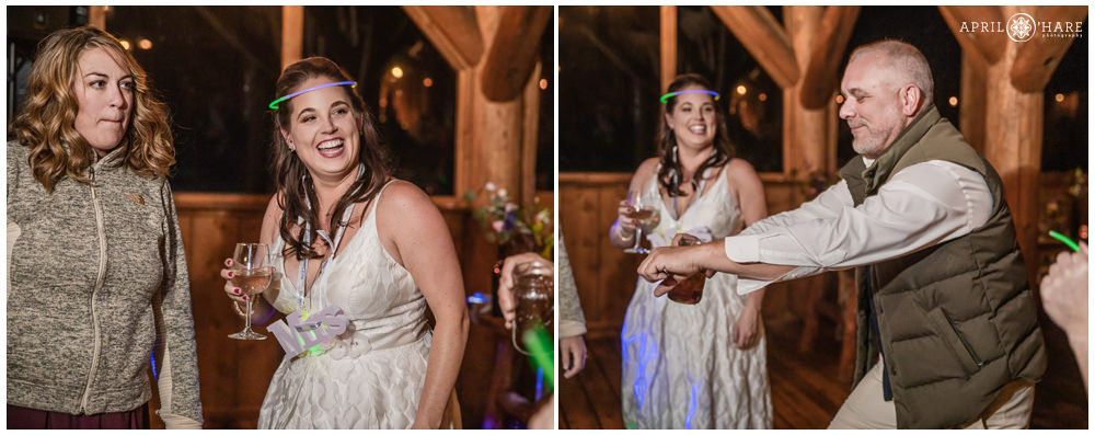 Guests having fun at a wedding reception in Vail Colorado