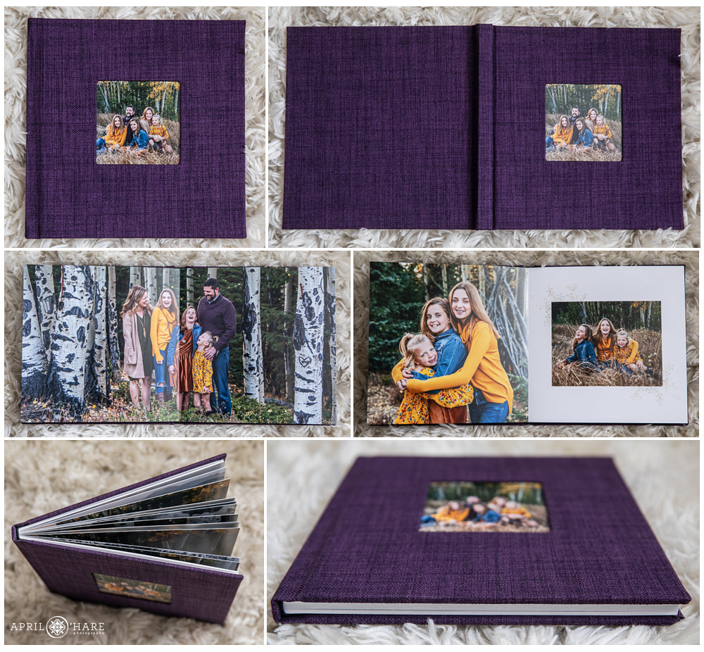 Finao Album 10x10 Family Album in Blackberry Linen Purple Color linen album