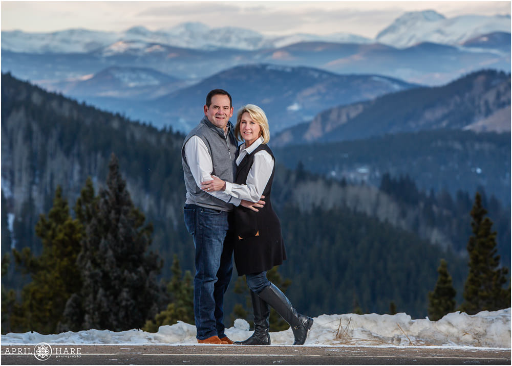 A gorgeous photo of mom and dad alone during family pictures in Colorado