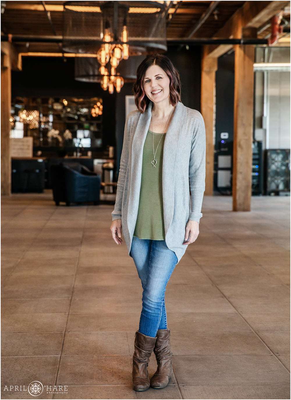 Cute full length casual business portraits in Denver