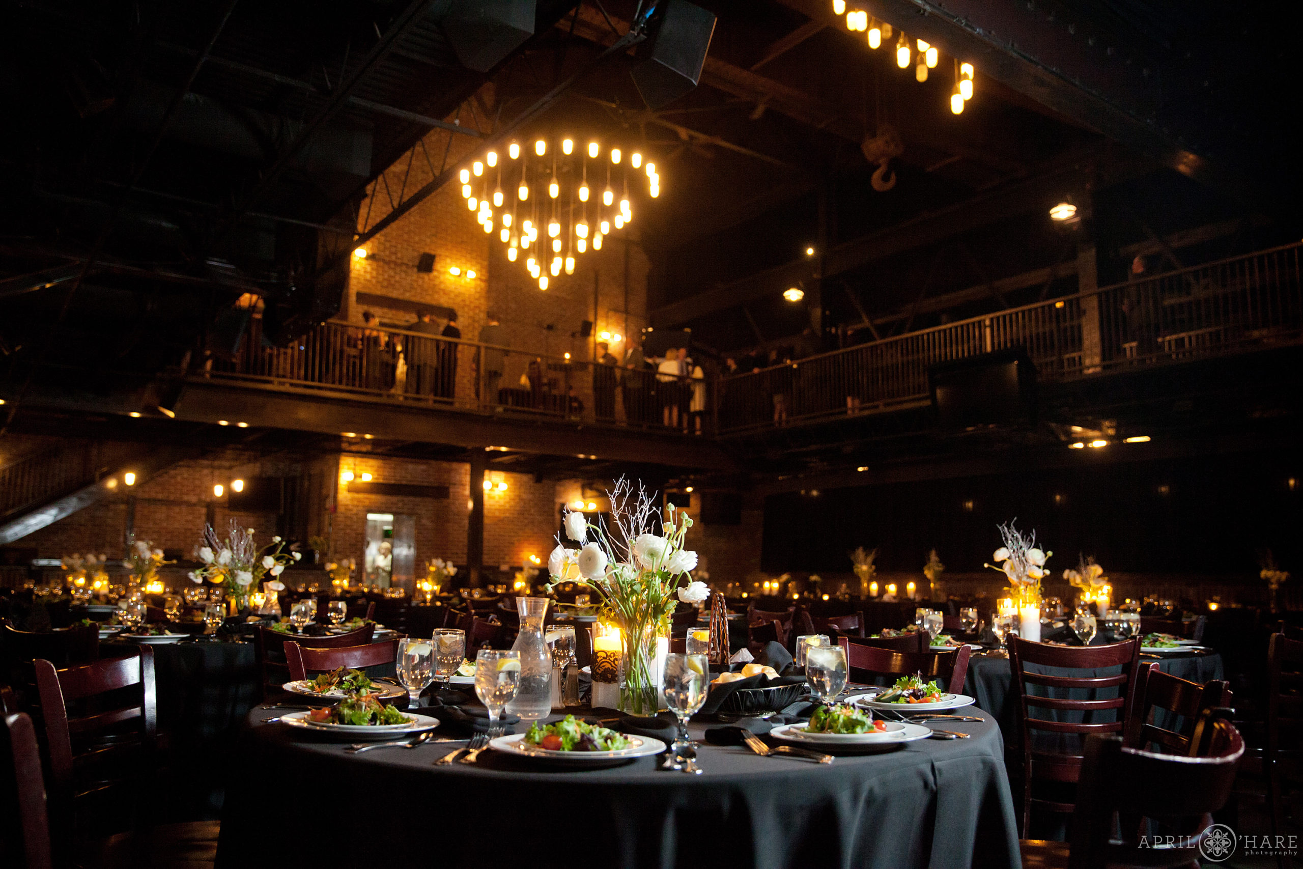 Cool lighting can add a lot of warmth to industrial wedding venues in Denver Colorado