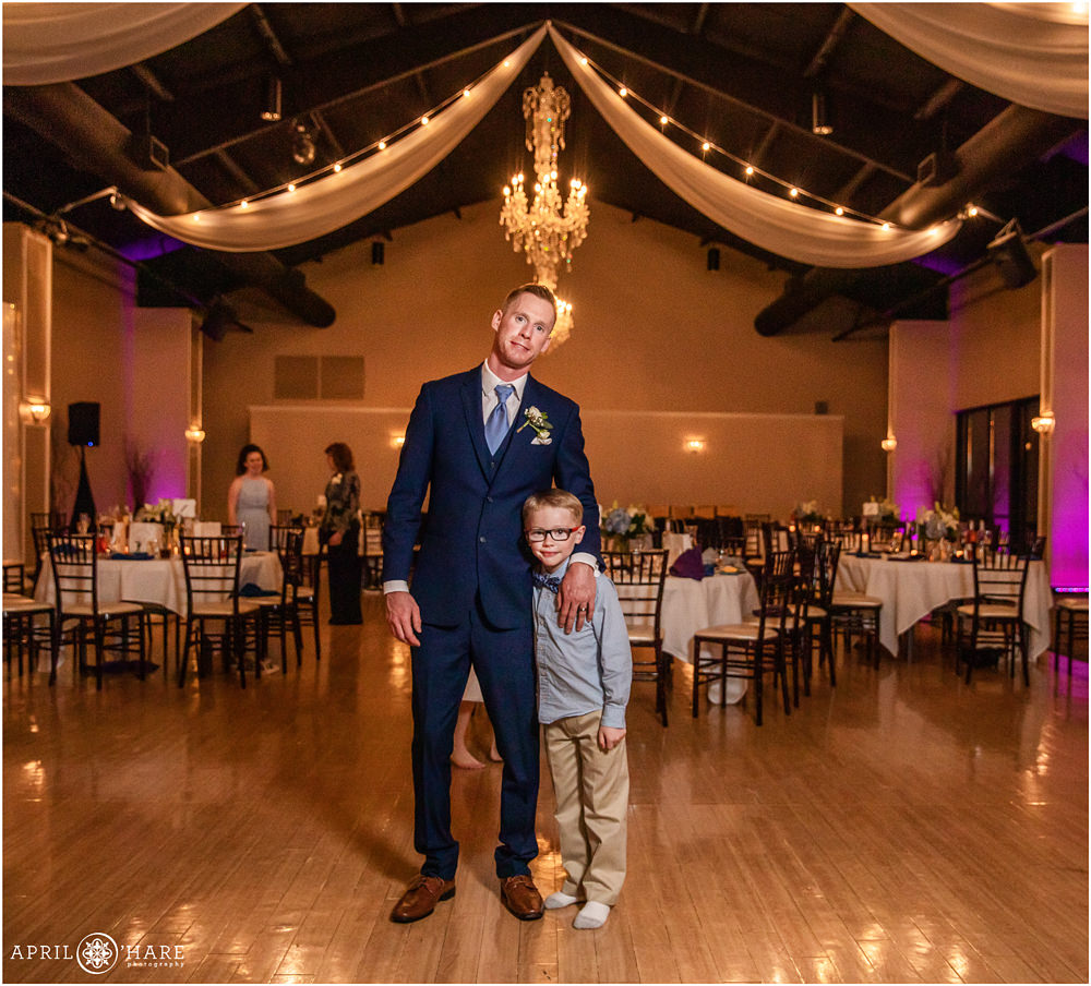 Dad with his young son on his wedding day at Black Forest Wedgewood Weddings