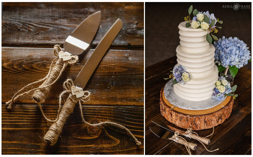 White Wedding Cake with Special Cake Cutting Knife