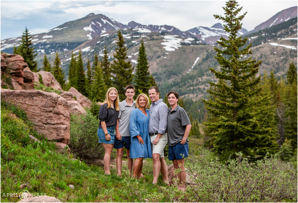 Shrine Pass Family Photos in the pretty summertime wilderness of Vail Colorado