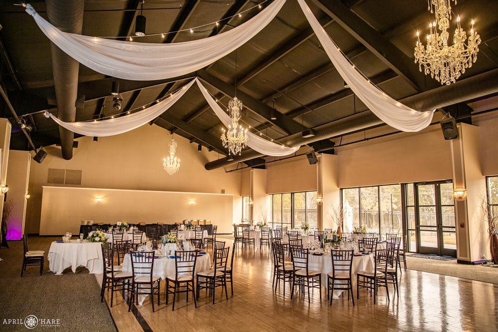 Interior of a ballroom wedding venue in Colorado Springs Black Forest area