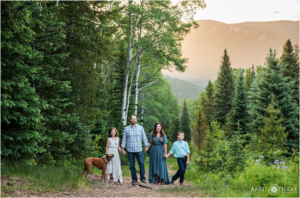 Cute Colorado Family Portrait at Squaw Pass Road in Evergreen
