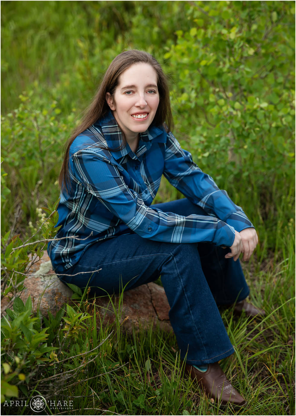 Beautiful portraits in an aspen tree forest of Point Park in Grand Lake