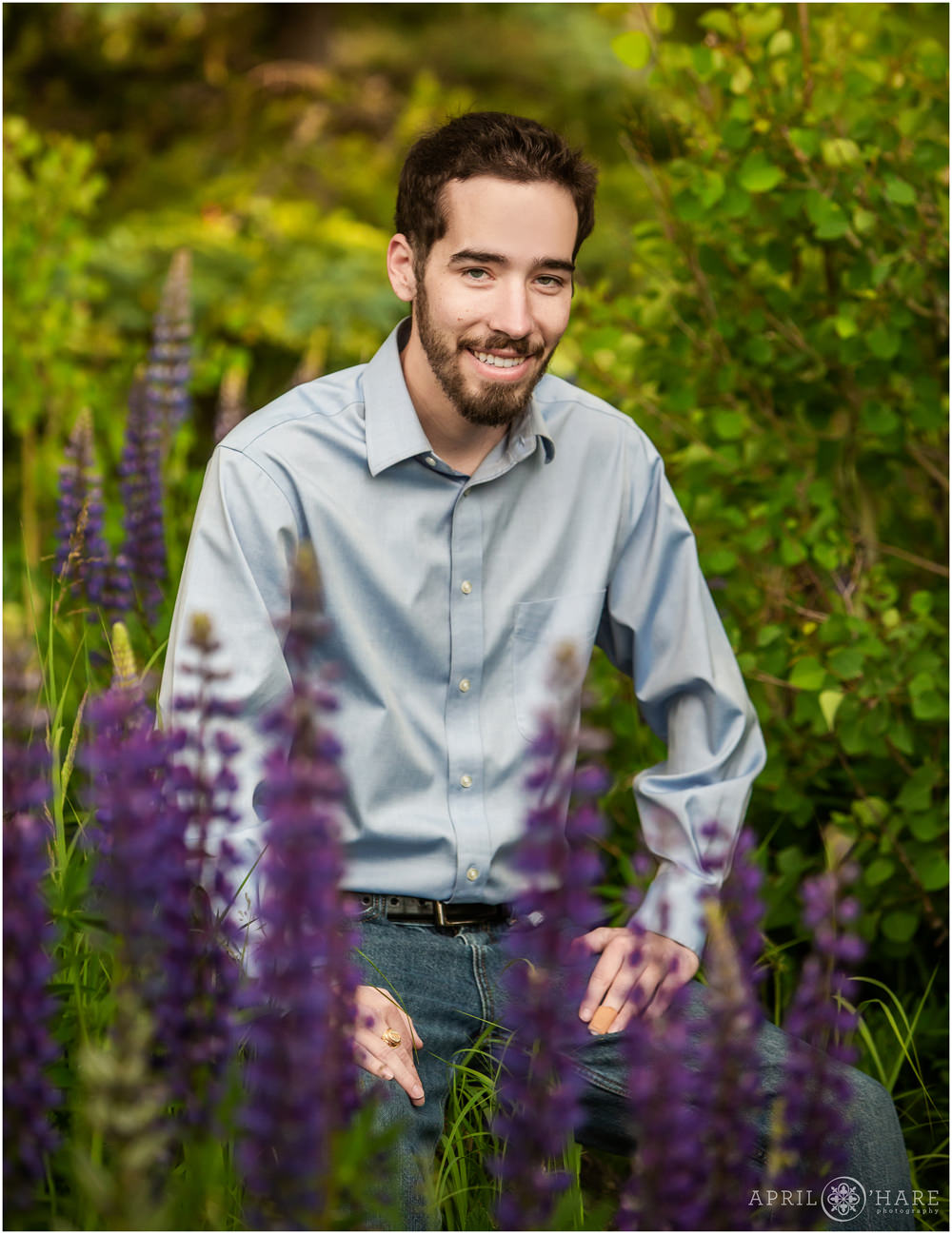 Son gets an individual portrait at his family's portrait session at Point Park in Colorado