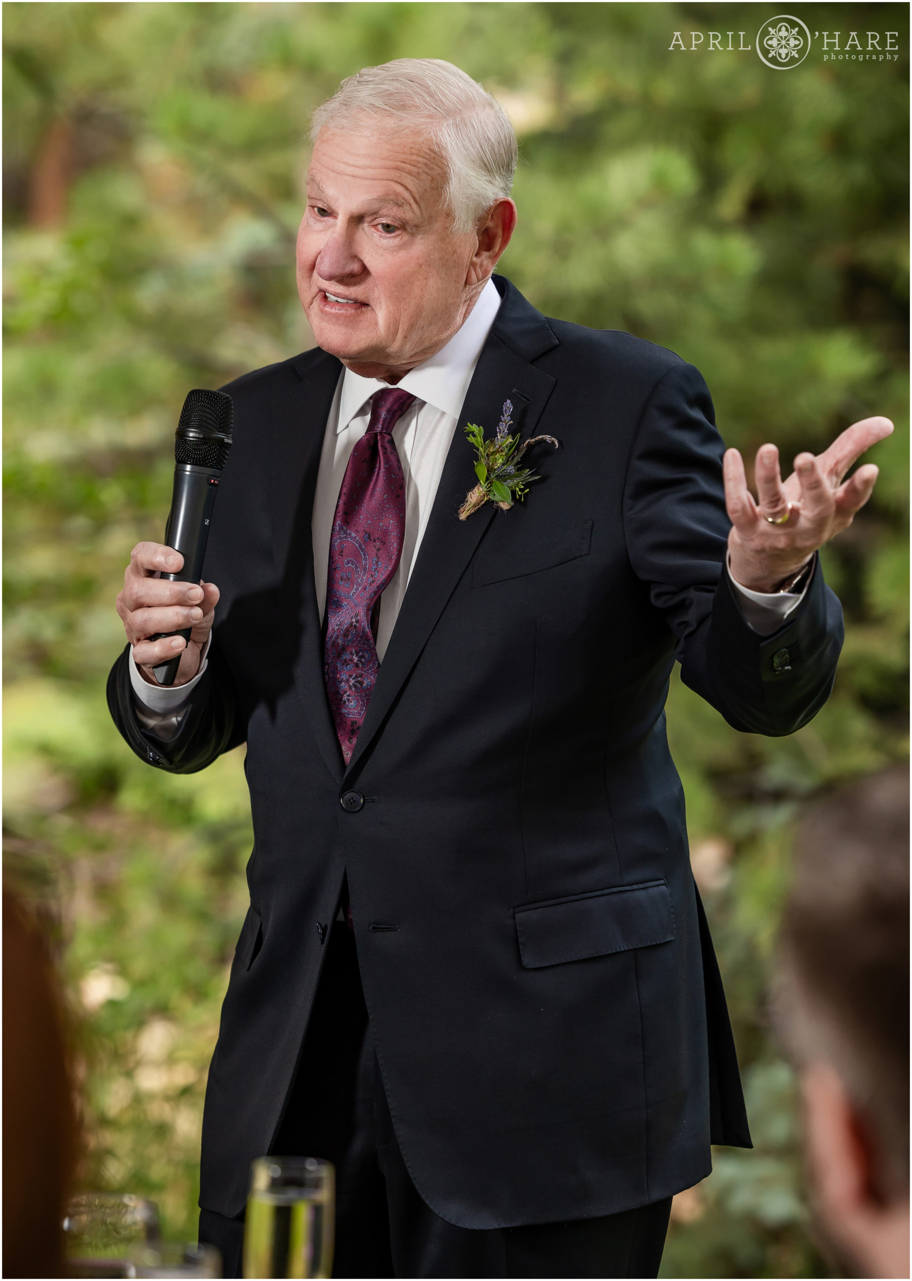 Father of the Bride makes a speech on his daughter's wedding day at Estes Park Condos