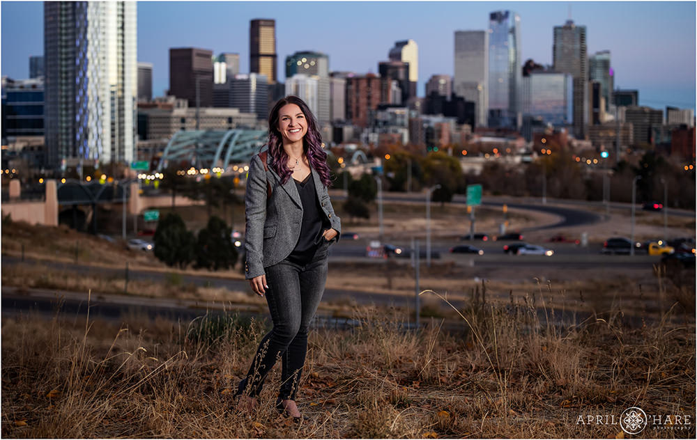 Professional lifestyle business photography with City View in Denver Colorado