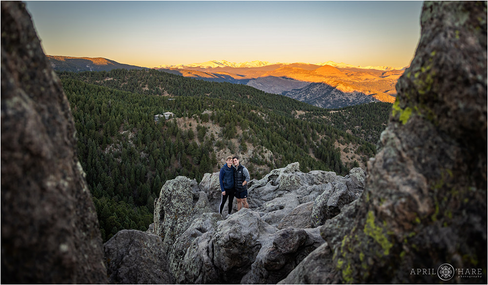 Dramatic sunrise proposal photo at Lost Gulch in Colorado