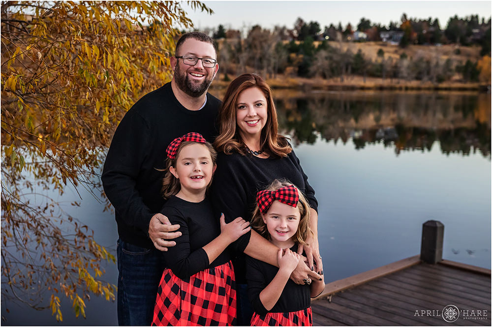 Boulder family portrait at Viele Lake in Boulder during fall