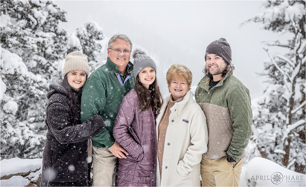 Christmas eve family photography session at Sapphire Point in the snow