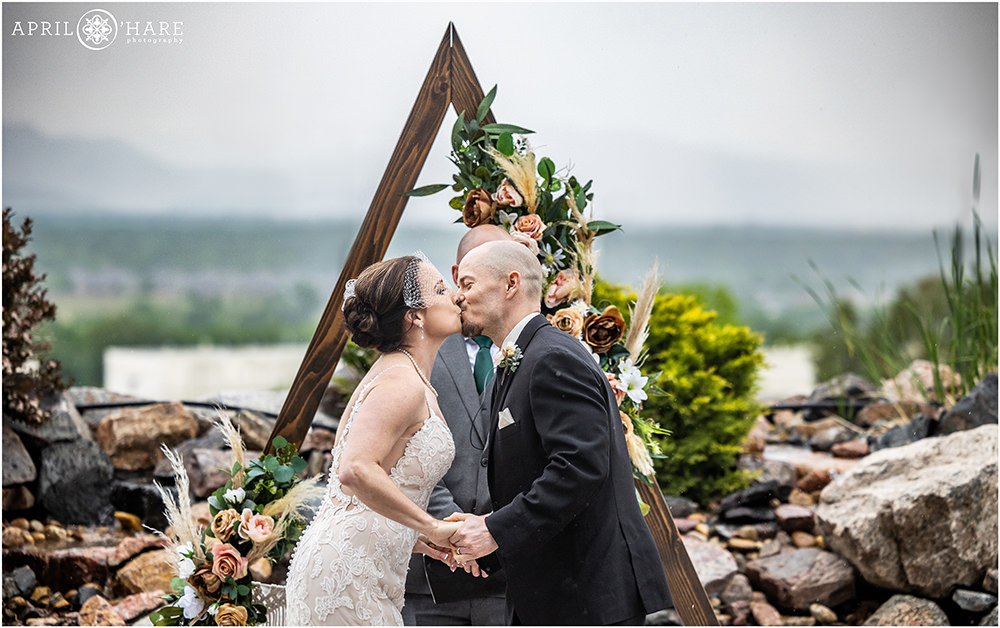 20th wedding anniversary vow renewal on a stormy spring day in Colorado