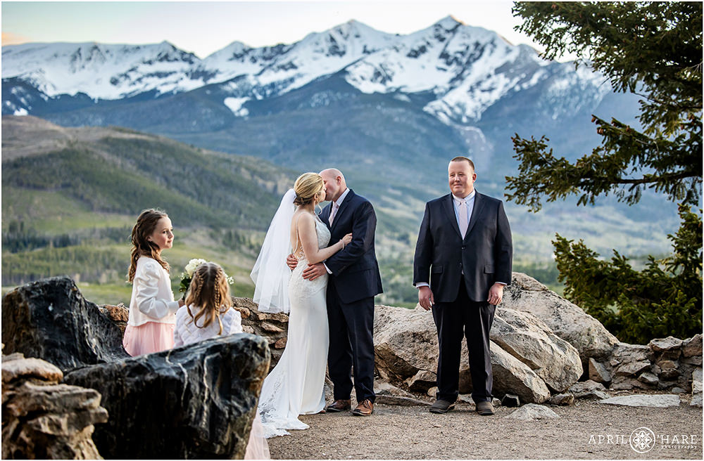 Ceremony Kiss at Sapphire Point in Colorado
