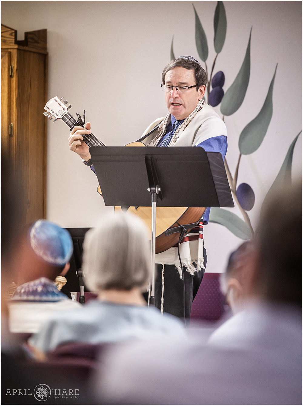 Cantor sings at a Bar mitzvah in Lakewood Colorado