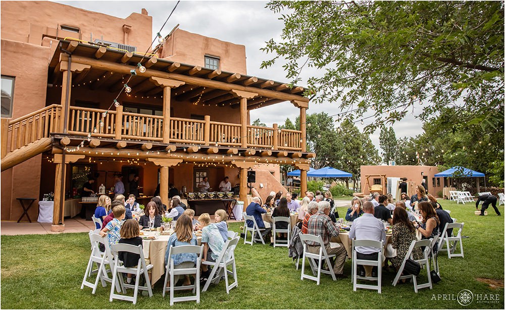 Backyard of the Trading Post perfect for small wedding reception in Colorado