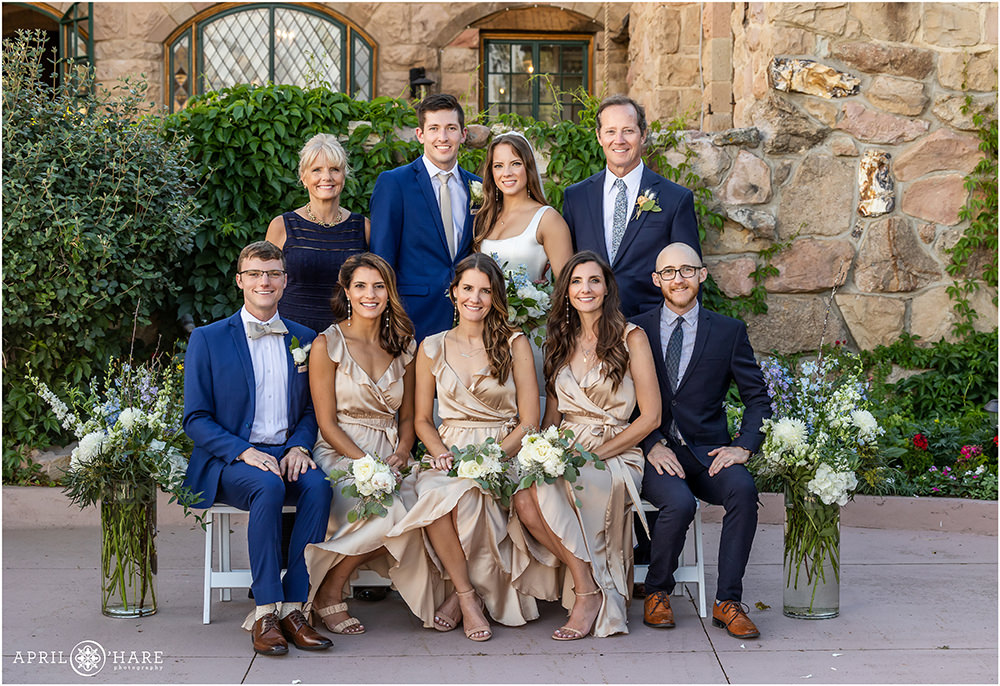 Beautiful classic family wedding portrait at Cherokee Ranch and Castle