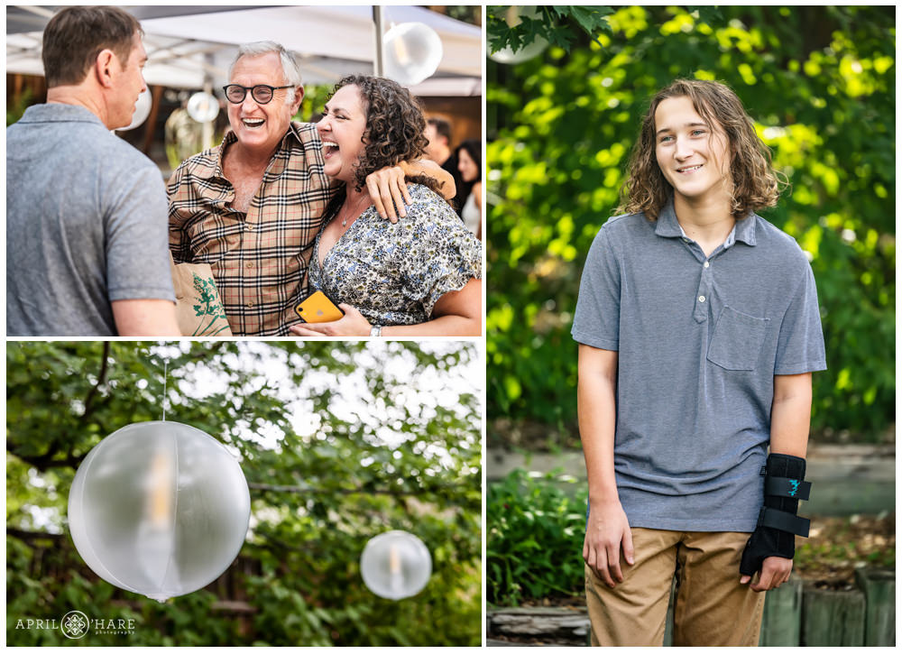 Scenes from a backyard bar mitzvah party at a private home in Colorado