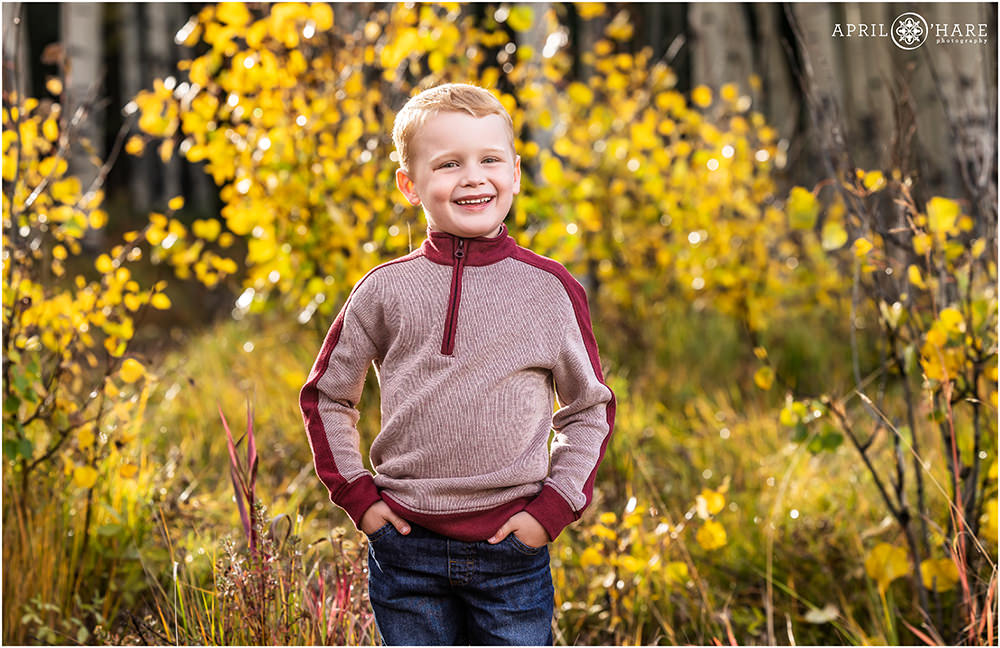 Super cute child photo in the fall color on Squaw Pass Road