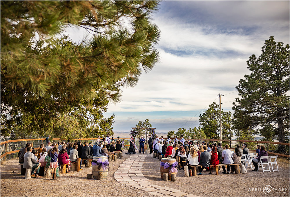 Outdoor wedding ceremony at Once Upon a Time in Kiowa CO