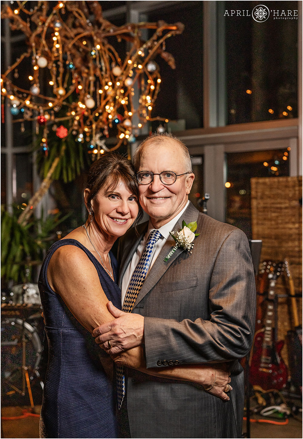 Parents of the groom at a NYE wedding party in Denver CO