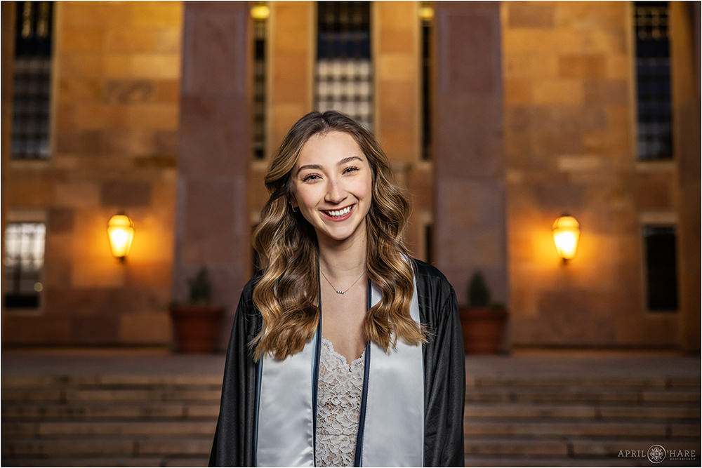 Beautiful portrait of a young woman graduating from the University of Colorado at Boulder