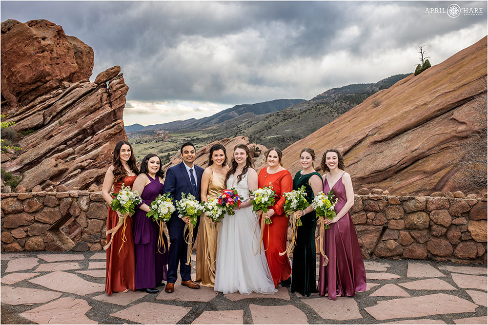 Bride with her friends at Red Rocks