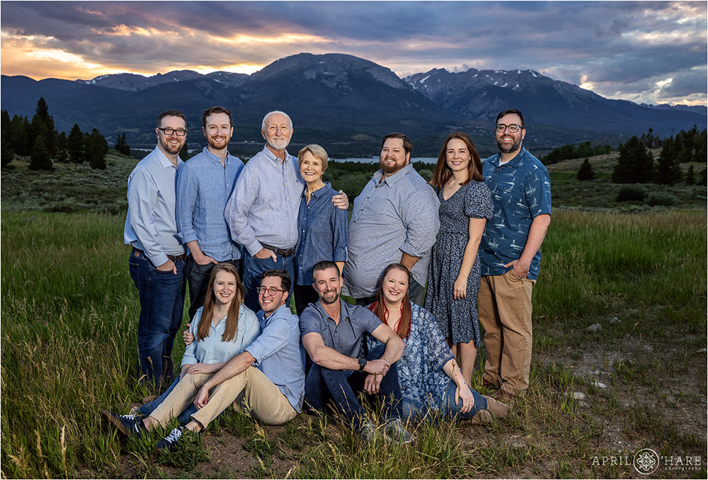 Summit County Colorado Family Portrait at Sunset in Colorado