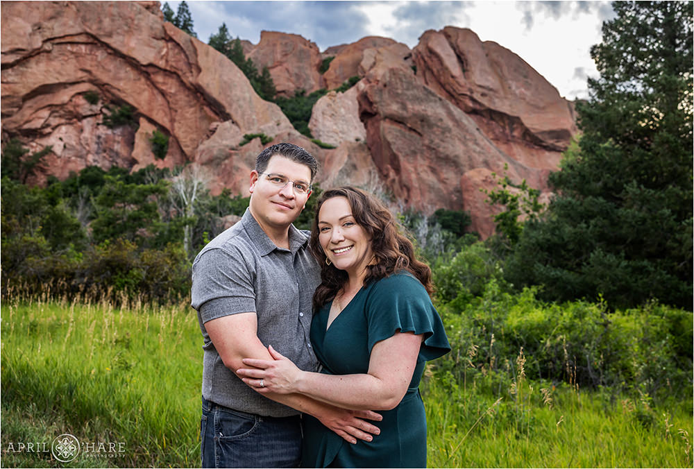 Couples portrait at Roxborough State Park in Colorado