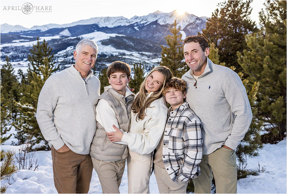 Gorgeous winter portrait for a family visiting Colorado