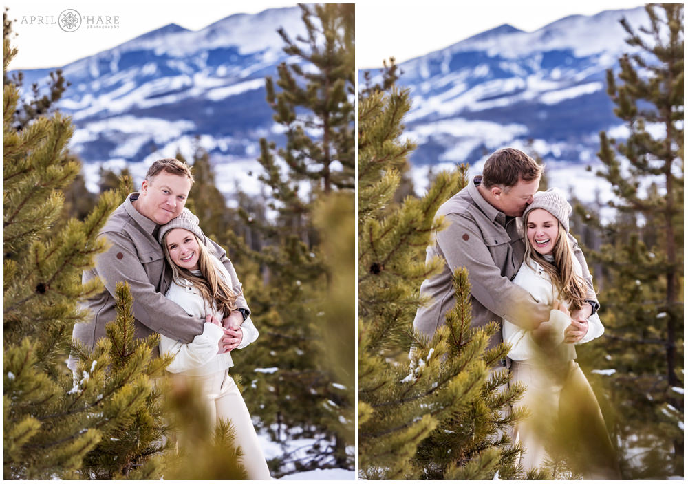 Beautiful Sapphire Point family photos with Breckenridge ski resort off in the distance