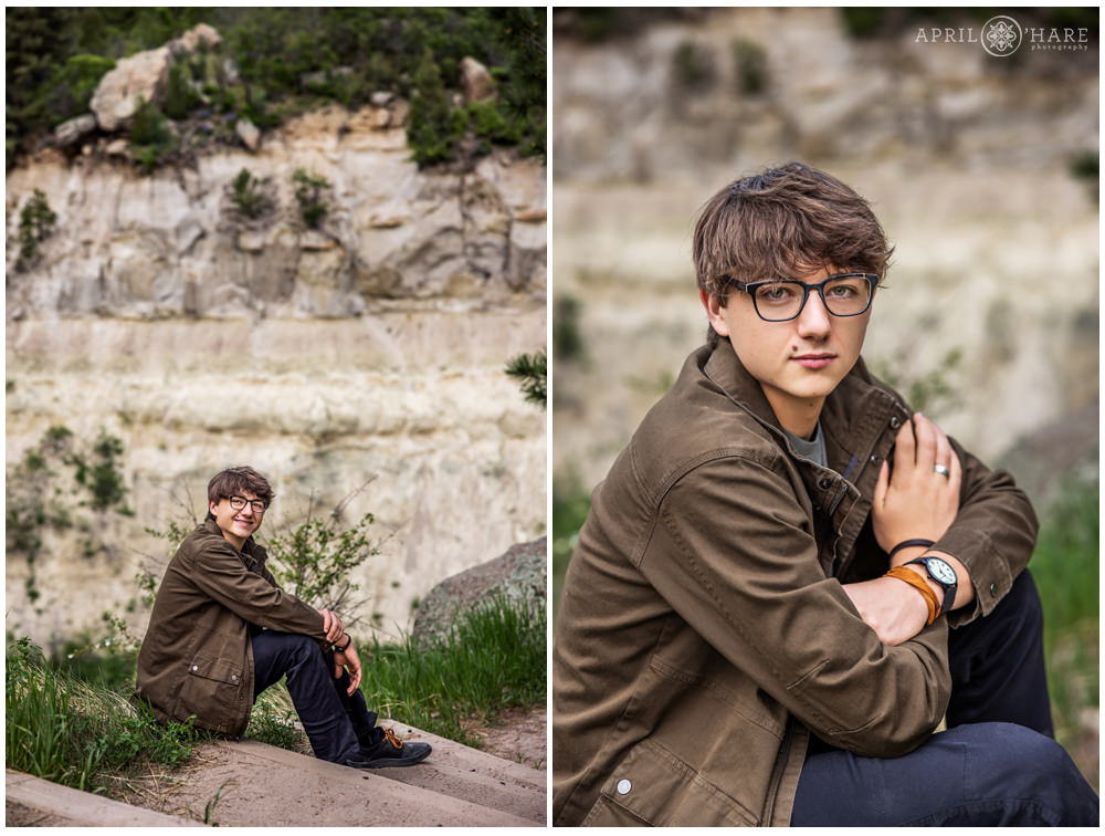 West Side Falls Spur Trail at Castlewood Canyon State Park Senior Photos on the Trail