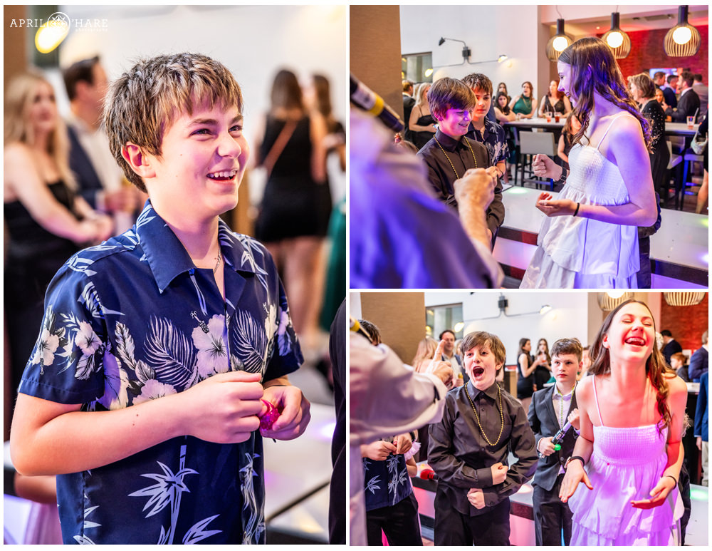 Kids playing games at a bar mitzvah party in Denver
