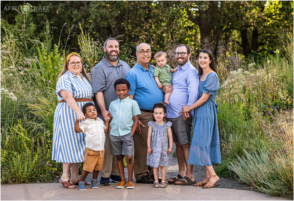 Extended family photography session at Denver Botanic Gardens in CO