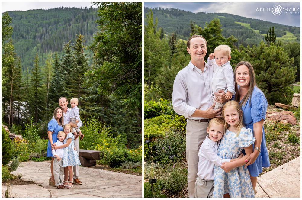 Sweet family photo of a family in Vail Colorado During Summer