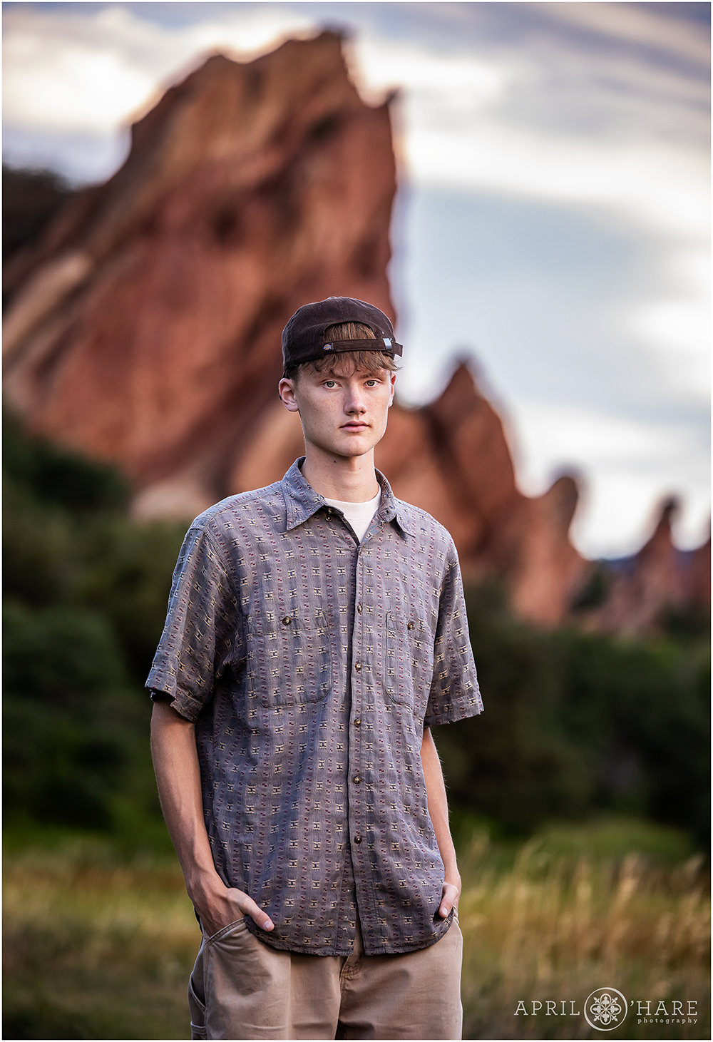 High School Senior Portrait at Roxborough State Park in Colorado