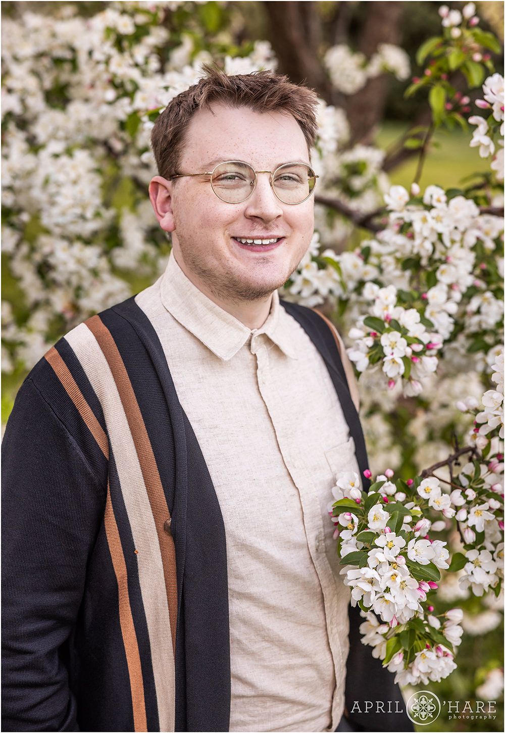 Spring blossom headshot portraits at City Park in Denver