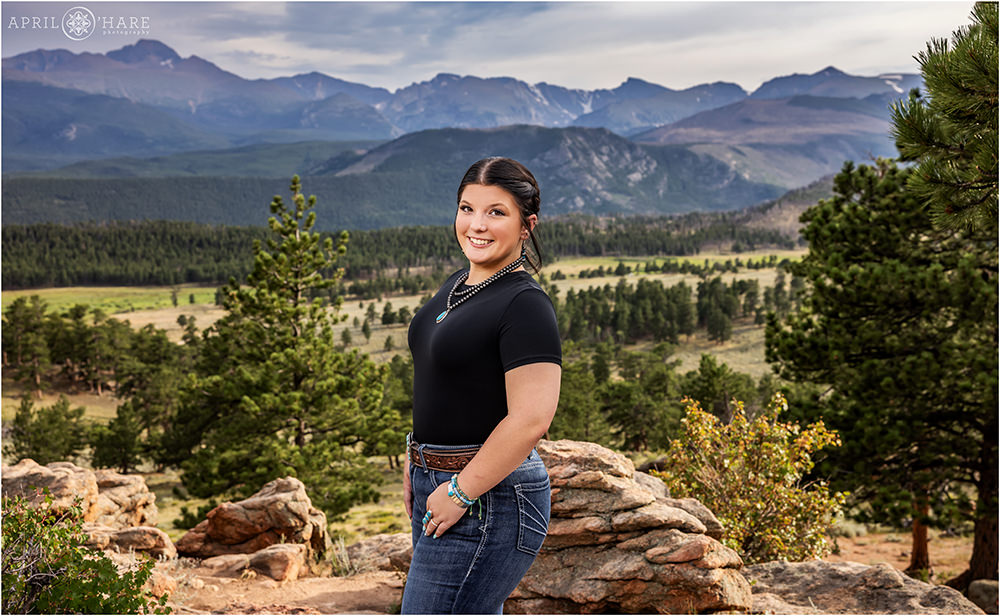 3Mile Curve Senior Photo at RMNP in Estes Park Colorado