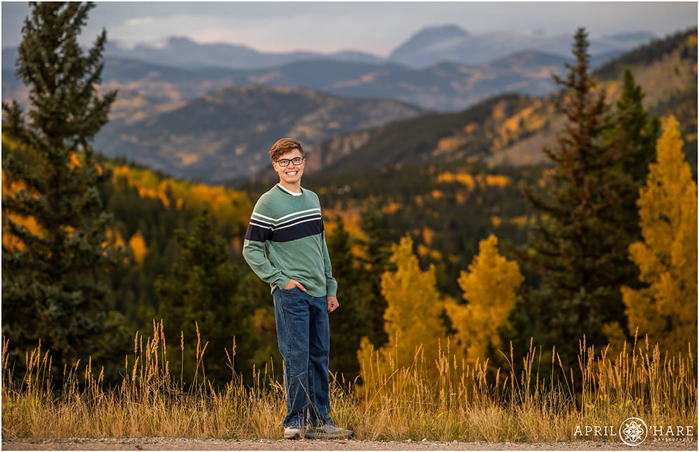 Senior Photography on Squaw Pass Road with Autumn Color Backdrop