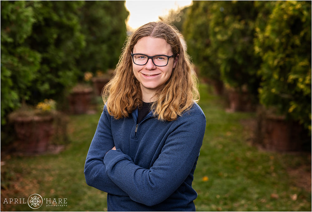 Denver Botanic Gardens Senior Portraits during November