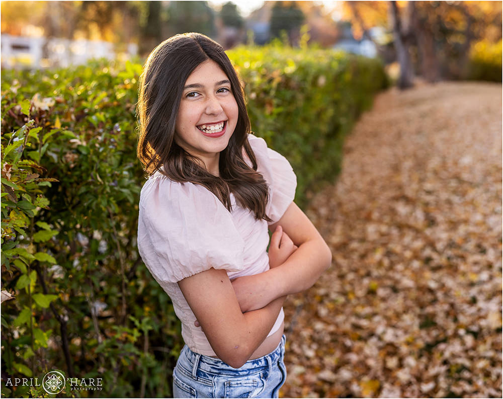 Cute photo at family photoshoot at home in Littleton Colorado