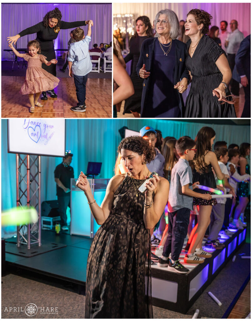 Dancing at a bat mitzvah party at Hebrew Educational Alliance