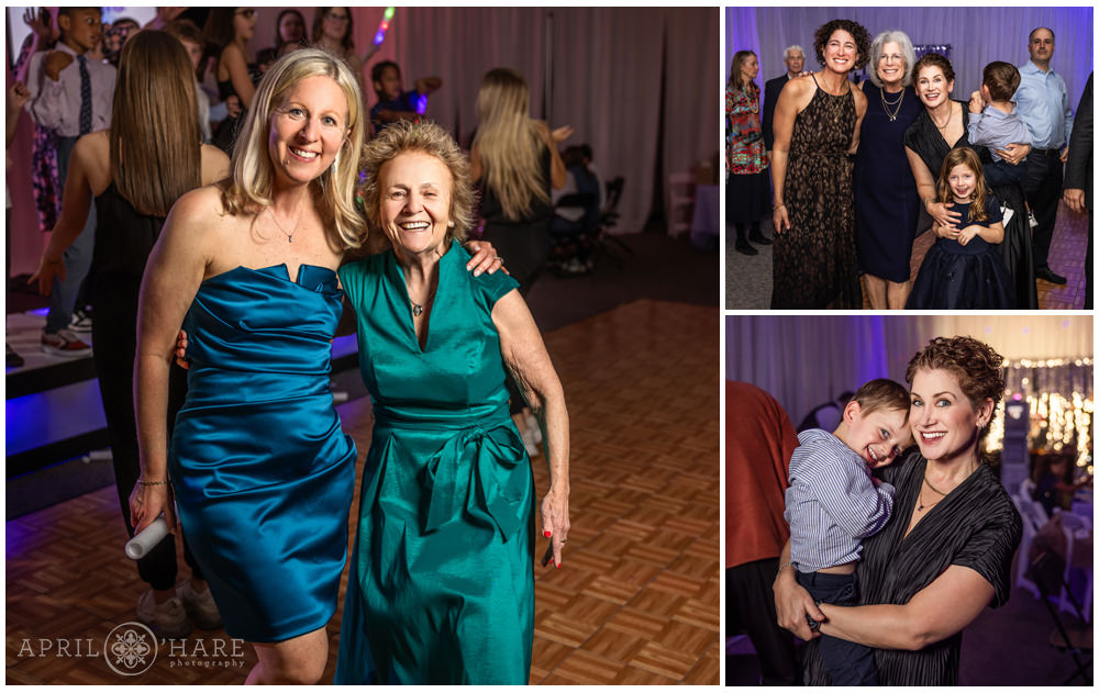 Family photos at the bat mitzvah party at Hebrew Educational Alliance