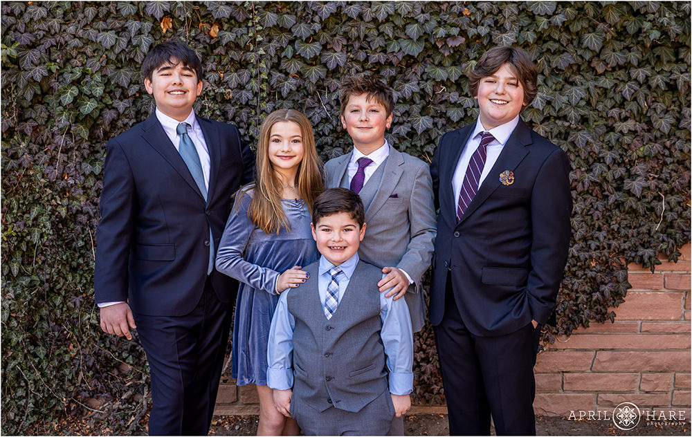 Cousin photo at a bar mitzvah at Temple Emanuel