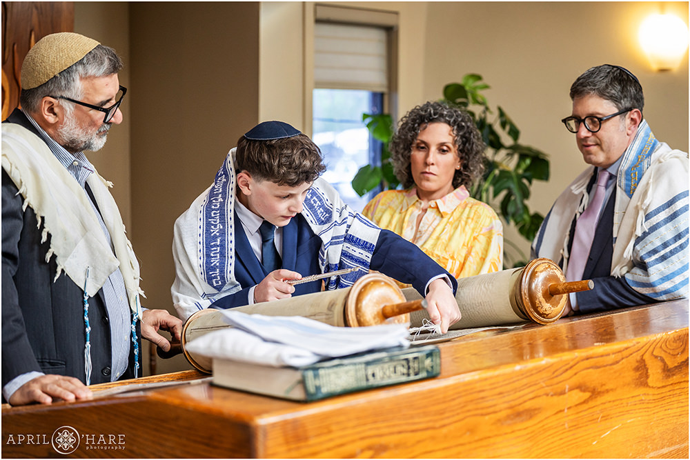 Bar Mitzvah Rehearsal Photography at Congregation Bonai Shalom